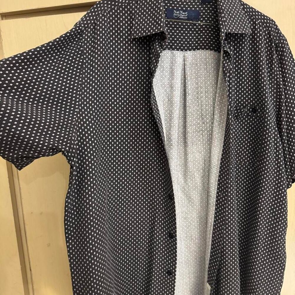 Nat-nast Men's Black and Navy Shirt
